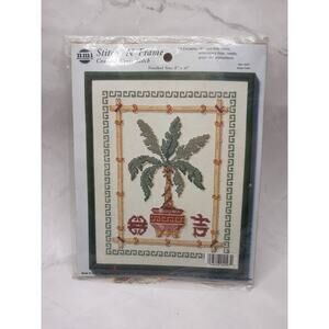 Needle Magic Stitch N Frame Asian Palm Counted Cross Stitch Kit 4097 8x10